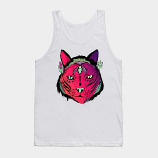 Blue Red Blend Mystical Tribal Cat Tank Top